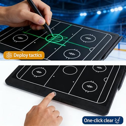 Electronic Hockey Coaching Boards, Portable Erasable Pro Strategy Board for Training Teaching Competition Command,Tactical Drawing Tablet Coach Gifts