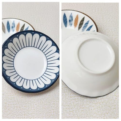 4 Pack 3 oz Small Soy Sauce Dish Ceramic Dipping Sauce Bowls | Japanese Style/Cute/Mini Dipping Bowls for Sushi,Side Dish,Ketchup,Dips,Condiment,Snack/BBQ Party/Stackable - color: Navy Blue