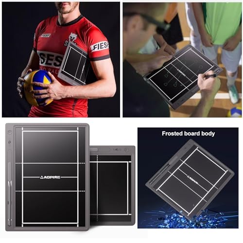 Volleyball Clipboard for Coaches, Magnetic Electronic Coaching Board Tactical Marker Board, Strategy Board with Stylus Pen, for Volleyball Training, Portable and Efficient