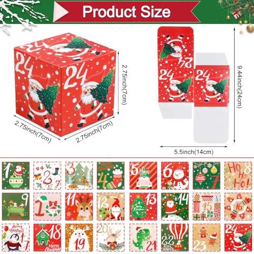 ONESING 24 Pcs DIY Christmas Advent Calendar Boxes for 2025, 24 Days Countdown Calendar Gift for Adults and Kids Christmas Cardboard Number Boxes Make & Fill Your Own Advent Calendar Boxes - color: Style-D