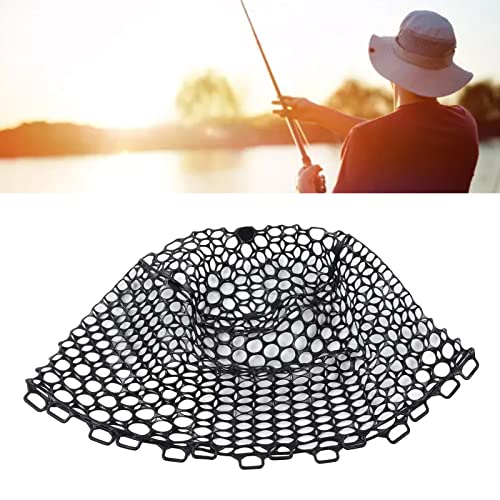 Fly Fishing Net, Durable Black Replacement with 12.6 Inch Depth and Non- Rubber Mesh, Landing Netbag for Anglers Trout Bass River Lake Fishing