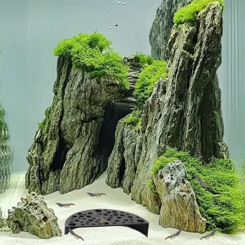 2Pcs Black Cave Ornaments, Good Size Half Moon House Decor, Hiding Tools Supplies, Accessories Decor Supplies Can Be Used in Aquariums