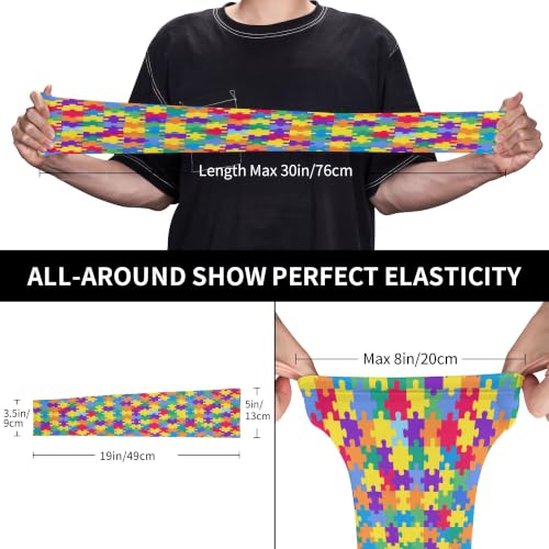 Arm Sleeves Outdoor Garden Sports Cooling Sun Sleeve for Women Men Farm - color: Autism Puzzle