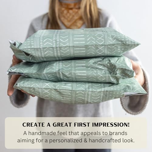 Poly Mailers 10x13 Inch 100 Pack Medium Shipping Bags Strong Thick Mailing Envelopes | Self Sealing Adhesive | Waterproof & Tear Resistant | Small Business Packaging for Clothing - Boho Sage Green - color: Green, size: 10x13 (100 Pack)