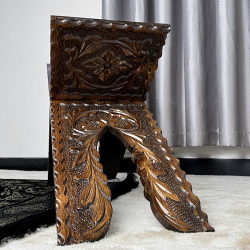 Handcarved Wooden Quran Stand, Islamic Home Decor, Pray Room Decoration, Cedar Wood, Folding Quran Display Holder