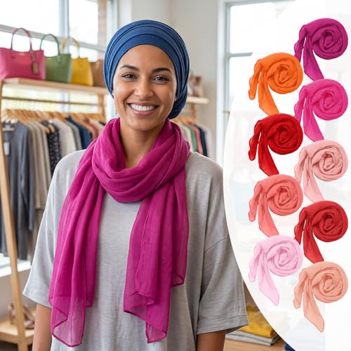 Patelai Women Summer Cotton Scarves Lady Light Soft Long Scarf Linen Beach Shawl Wrap, Candy Color - color: Charming