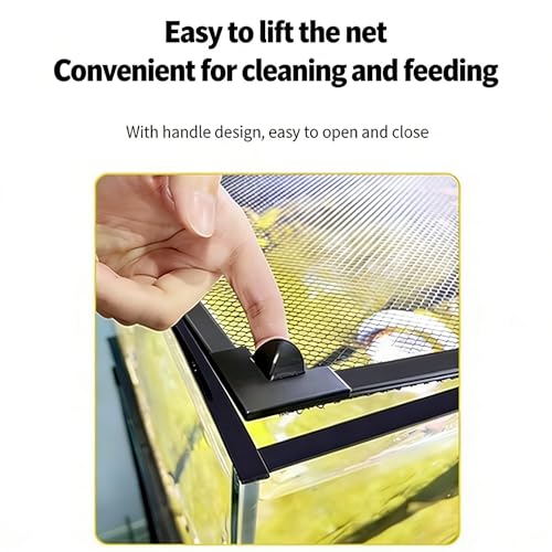 Magnetic Aquarium Anti-Jumping Mesh Net, Aquarium Lid Fish Tank Top Cover Hood Jump Cover Adjustable DIY Mesh Lid(150cm x 50cm) - size: 150cm x 50cm