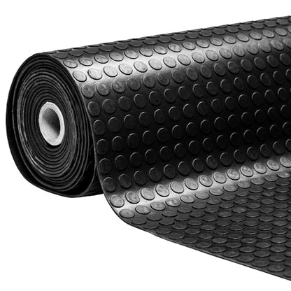 MSI Premium Black Rubber Floor Mat Roll - 3.3 x 33 ft, 4mm Thick - Heavy-Duty, Waterproof, Non-Slip Coin Texture - Cuttable, Easy Clean, Multipurpose Matting for Garage, Gym, Workshop, Industrial Use