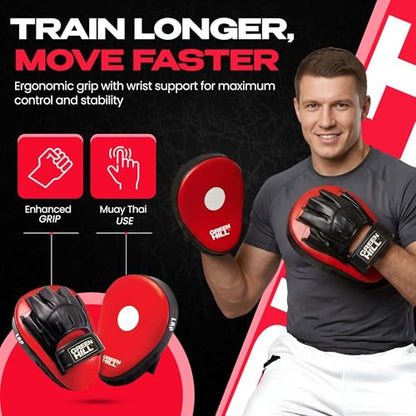 Green Hill Focus Mitts Boxing Pads - color: 5039 RED/BLACK