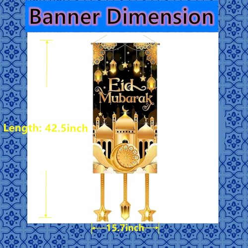 Eid Mubarak Bbanner Decorations, Ramadan Kareem Hanging Door Sign, Eid Al-Fitr Iftar Party Favor Hang Flag Ramadan Mubarak Banner Party Decorations Welcome Wall Banner 15.8 x 39.4 inches : Home & Kitchen