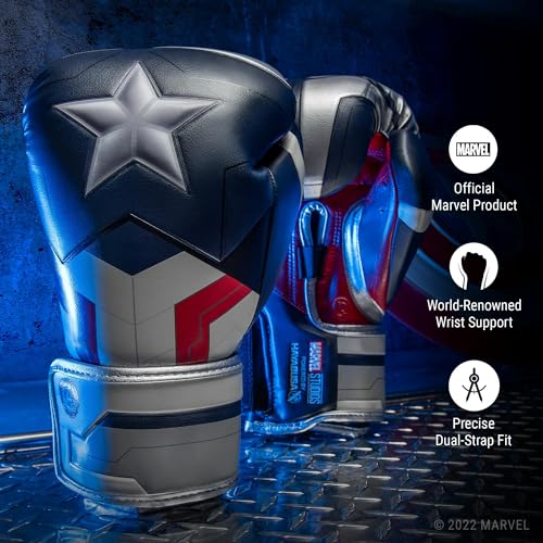 Hayabusa Marvel Hero Elite Boxing Gloves for Men and Women - color: Captain America (Sam Wilson), size: 12oz
