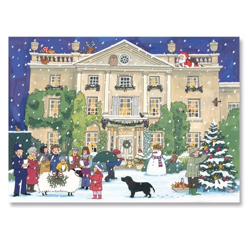 Traditional Advent Calendar - Alison Gardiner Highgrove House Design - Paper Holiday Countdown Calendar - Large 11.7x16.5 Inches - color: Highgrove House