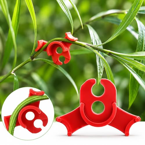 40pcs Plant Bender, Plant Training Clips, Lst Clips for Low Stress Training Plant Stem Support, Trellis Clamps for Climbing Plants Garden Plant Grow Tools(Red and Green)