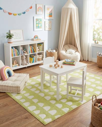 Rugs.com Whimsy Kids Collection Rug – 4x6 Pastel Green Medium-Pile Rug Perfect for Entryways, Kitchens, Breakfast Nooks, Accent Pieces - color: Pastel Green, size: 4' x 6'