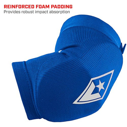Revgear Slip-on Muay Thai Signature Elbow Pads, MMA, Jiu Jitsu, Krav MAGA - color: Blue, size: Small-Medium