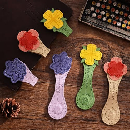 3 PCS Fruit of Spirit Magnetic Leather Bookmarks, Floral Patterns (Patience Kindness Goodness) of Galatians, Bible-Inspired Page Markers, Double-Sided, Gift for Book Lovers, Students, Book Accessories - style: Patience Kindness Goodness
