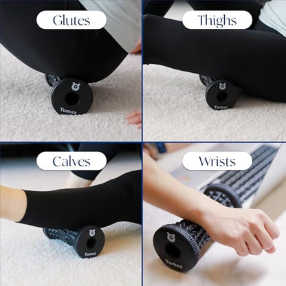 Tumaz Foot Roller for Deep Tissue Massage & Reflexology | Ergonomic Roller | Deep Tissue Massage | Reflexology | Portable Design | Ideal for Foot Recovery - color: Jewel (Black)