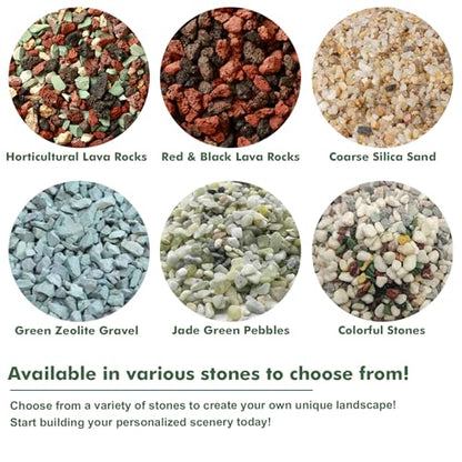 11 Pounds Mix Horticultural Lava Rocks, 3-6 mm Lava Rocks for Plants, Bonsai Rocks Horticultural Grit Soil Cover Gravel for Succulents and Hydroponics, Fairy Gardening, Top Dressing, Plant Drainage - size: 0.15-0.24 inch, style: Mix lava/ 11 pounds