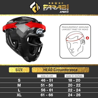 Farabi Sports Boxing Headgear Grill Head Gear MMA Training Kickboxing Sparring Gear Removable Front Bar Grill - color: Black, size: Medium