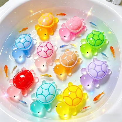 50 Pcs Luminous Small Resin Turtles Mini Sea Turtle Animal Figures | Glow in The Dark Tiny Sea Turtle Figures, Garden Figurines, DIY Dollhouse Fish Tank Micro Landscaping Fridge Wall Art Decor - size: Small