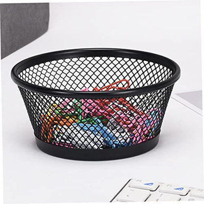 2Pcs Paper Clip Mesh Dispenser Multi-functional Organizer for Office Desk Adjustable Storage Container Lid Suitable for Home and School Use