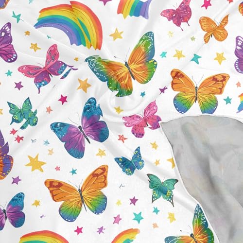 Women's Silk Scarf Square Satin Head Scarves Fashion Neck Scarf Hair Wraps Silk Bandana - color: Butterfly Rainbow