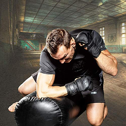 RDX MMA Hybrid Sparring Gloves, Maya Hide Leather, Open Ventilated Palm, Padded Mitts Martial Arts Kickboxing Muay Thai Training Cage Fighting, Men Adult, Punching Bag and Pads Workout - size: Small