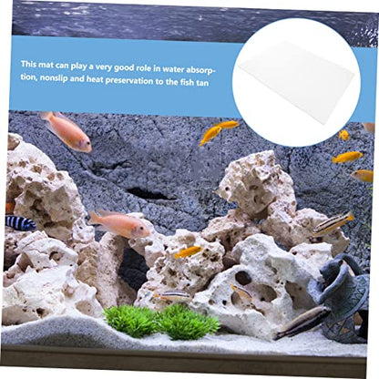 Reptile Terrarium Mat Thickened Non Slip Fish Tank Cushioning Pad for Aquariums Water Absorption Shock Absorbing Durable Insulation - color: White