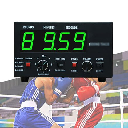 Led Interval Timer, Professional Adult Timer, Selectable Workout Time and Cycle Reps, Adjustable Sound,for Gym,Kickboxing,Green - color: Green