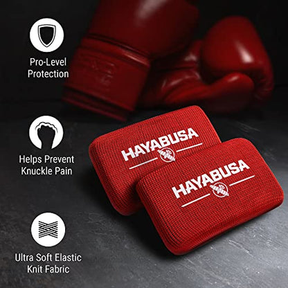Hayabusa Boxing Knuckle Guards - color: Red, size: Large-X-Large