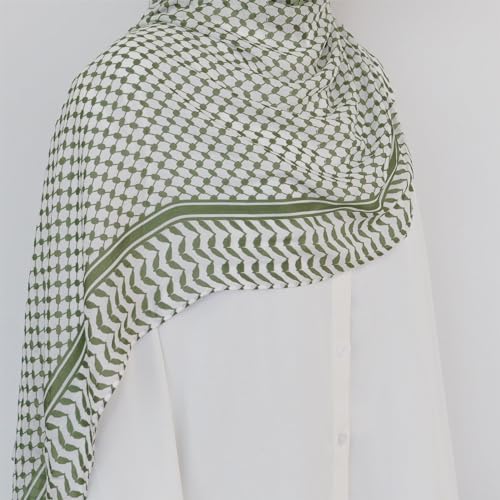 Palestinian Keffiyeh Scarf Wrap for Women Abaya Prayer Shawl Muslim Keffiyeh Printed Chiffon Hijab Scarf