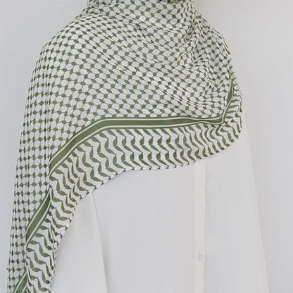 Palestinian Keffiyeh Scarf Wrap for Women Abaya Prayer Shawl Muslim Keffiyeh Printed Chiffon Hijab Scarf