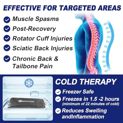 Large Flexible Ice Pack for Injuries Reusable Gel, 11x14.5 Inches, Cold Compress for Hip, Shoulder, Knee, Back Pain, Swelling, Bruises, Surgery, Black - style: BLACK