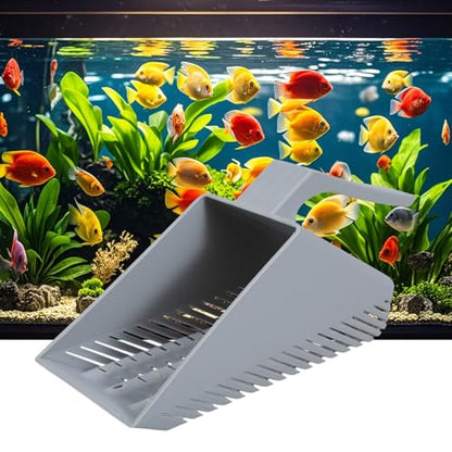 Aquarium Sand Shovel Gravel Strainer Substrate with Ergonomic Handle Sifter for Fish Tank Garden Scooper