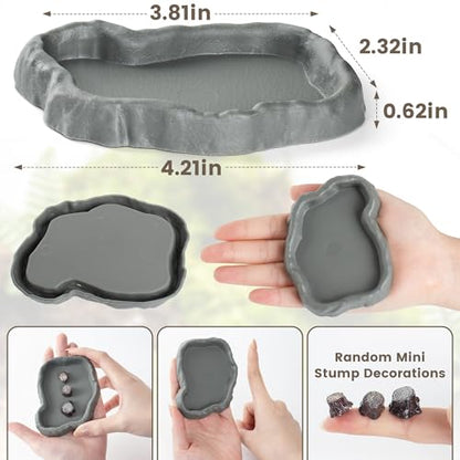 Snail Food and Water Bowl Terrarium Feeding Dish for Tank Supplies