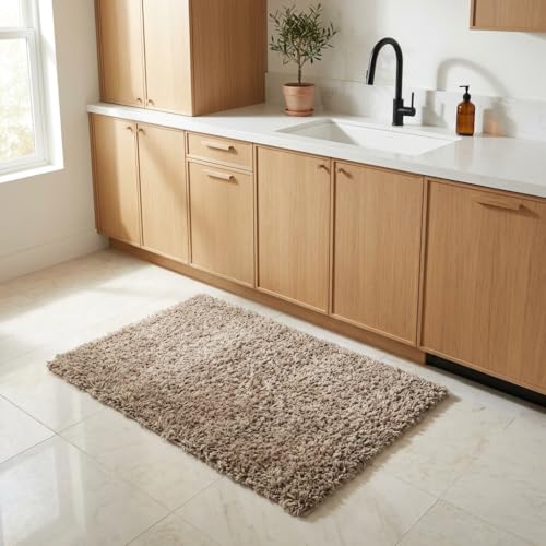Unique Loom Solid Shag Collection Area Rug (2' 0" x 3' 1" Rectangle, Taupe) - color: Taupe, size: 2' x 3'1" (2' 0" x 3' 1" Rectangle)