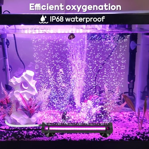 Submersible Bubble Aquarium Light：RGB Aquarium Light with Remote Control Oxygenator for Saltwater Coral Growth - 9 Inch Waterproof Fish Tank Light Designed for Aquarium Breeders - size: 9 inch Bubble