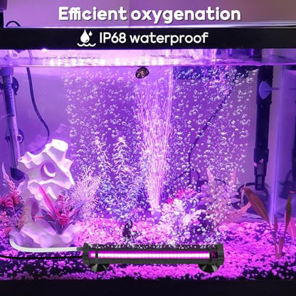 Submersible Bubble Aquarium Light：RGB Aquarium Light with Remote Control Oxygenator for Saltwater Coral Growth - 9 Inch Waterproof Fish Tank Light Designed for Aquarium Breeders - size: 9 inch Bubble