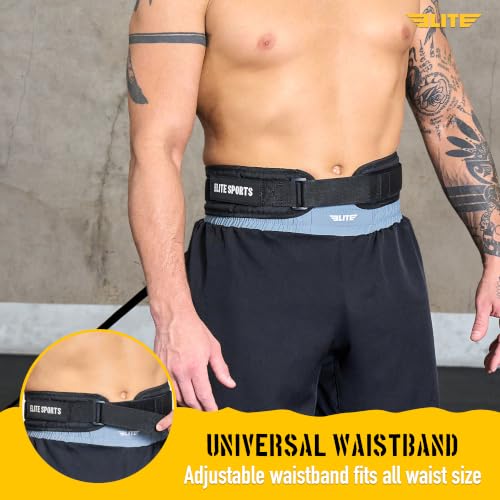 Elite Twin Sand Bag Sled Workout Sled – Waterproof UNFILLED Weight Sled Trainer with 6-Level 10–60 lb Resistance Pull System, Adjustable Waist Strap for Speed, Strength, Endurance & Agility Training