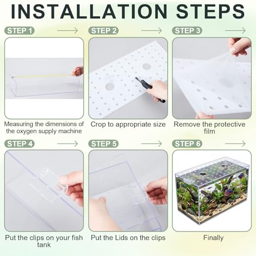 Sieral Clear Aquarium Polycarbonate Canopy Set with 30 Cover Clips 28.61 x 10.98 x 0.12 Inches for 20/29/37 Gallon Without Center Brace Aquariums Cover Anti-Jump Net Canopy