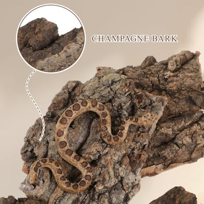 IMIKEYA 4Pcs Reptile Tree Bark Reptile Hides: Natural Wood Cork Bark Gecko Hide Small Climbing Barks Terrarium Decor Lizard Geckos Tortoise Birdcage Tank Accessories Water Tube Landscaping