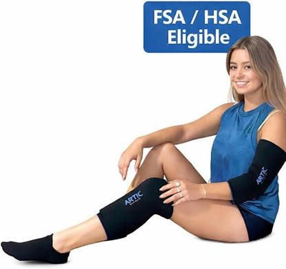 2 Pack | Premium Elbow Ice Pack Wrap & Knee Ice Pack Wrap - Ice Sleeves, Reusable Gel Ice Wrap, Elbow Cold Compression, (Large) - size: Large (2 Pack)
