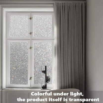 Finnez Frosted Glass Window Privacy Film, Static Cling, 35.4" x 157.4" | UV Block & Heat Control Sticker, Adhesive Free Removable Tint, No Glue Anti-Glare Renter Friendly Coverings for Home Bathroom - color: Crystal, size: 35.4 x 157.4 Inch