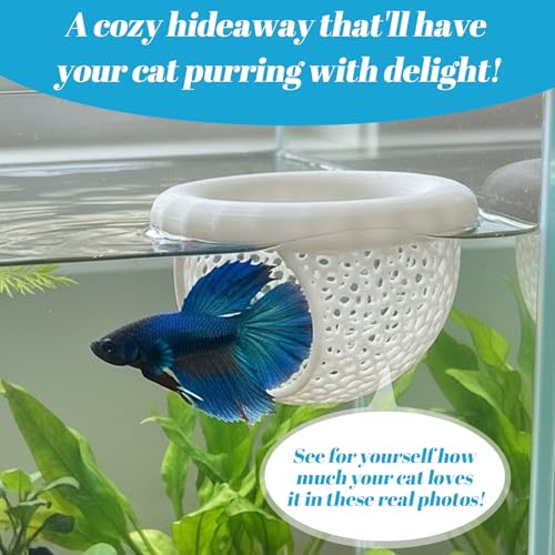 Yolev Floating Betta Hide, Shrimp Cave, Aquarium Hammock, Feeder, and Safe Resting Spot, Betta Fish Tank Accessories for Stress-Free Fish Tanks