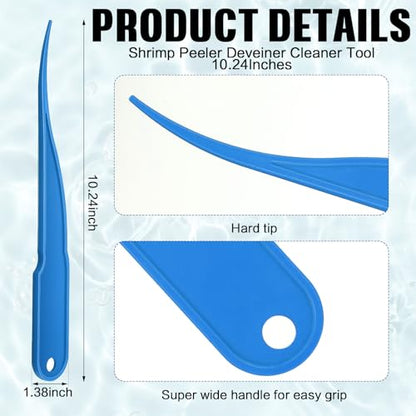 Gisafai 6 Pcs Shrimp Peeler Plastic Deveiner Cleaner Tool for Kitchen Shrimp Deveining Peel Tool, 10.2 Inch(Blue) - color: Blue
