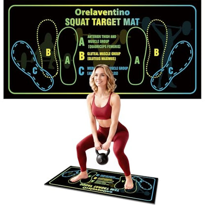 Squat Mat with Foot Position,Non-Slip Workout Mat for Squat & Leg Exercises - color: Black