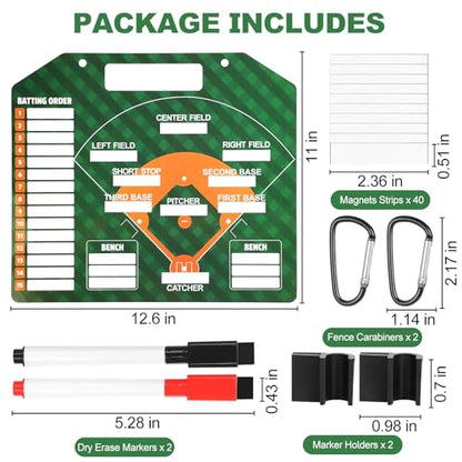 Magnetic Baseball Coaching Clipboard with Carrying Bag, Lineup Board | Double Sided Softball & Baseball Coach Board Dry Erase Clipboard for Coaches with 40 Lineup Cards, Baseball Accessories - style: BBoard with Bag