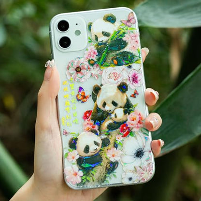 Yoksas 40Pcs Holographic Shiny Kawaii Panda Stickers - Waterproof Transparent Glitter Cute Panda Stickers for Scrapbooking,Water Bottles,Journals - color: Shiny Panda