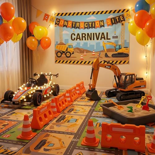60Pcs Mini Traffic Cones Set with Fences for Road Building,and Educational Play | Perfect Mini Construction Cones Toys and Essential Construction Party Supplies