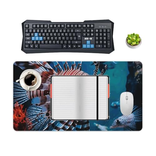 Large Size Gaming Mouse Pad Fish in Fish Tank Desk Mat Non-Slip Base Waterproof Desktop Writing Pad for Office Home - color: Fish in Fish Tank, size: 40X75cm